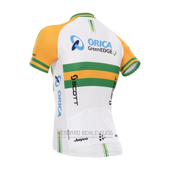 2014 Fahrradbekleidung Orica GreenEDGE Champion Osterreich Trikot Kurzarm und Tragerhose - zum Schließen ins Bild klicken